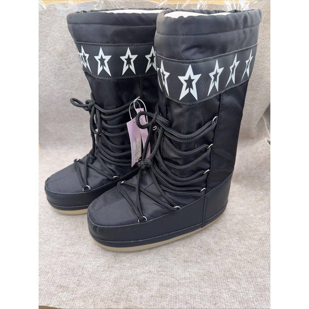 Wild Fable Women's Moon Boots Black Star Winter Snow Boots Size 8 NWT